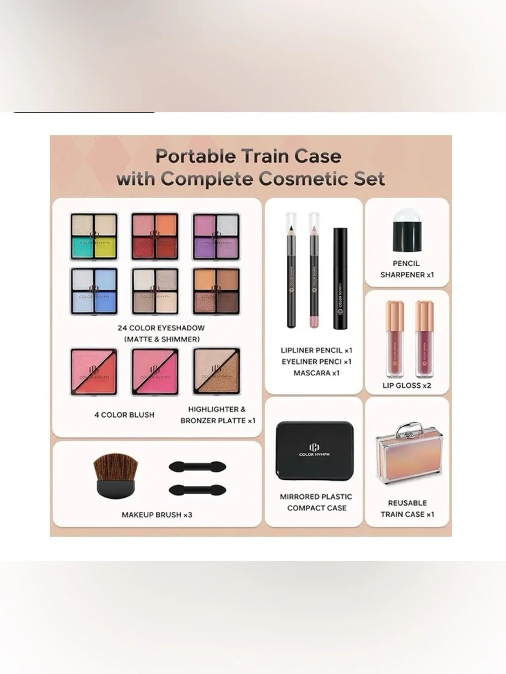 Women Makeup Palette Set in Pink